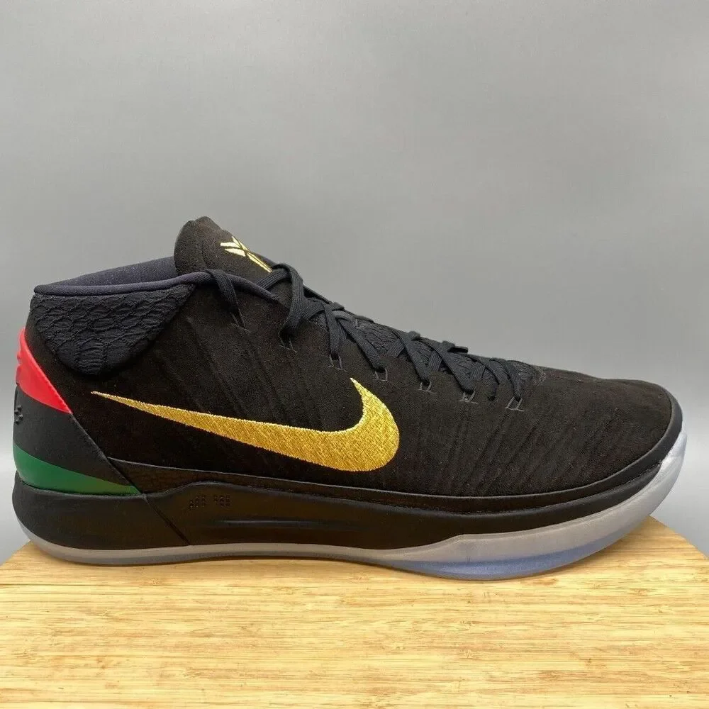 Nike Kobe AD Shoes Black Gold Basketball Sneakers Lace AQ9579-001 Mens 17.5 - Picture 2 of 12